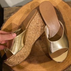 Boston Proper Cork Wedge Sandals